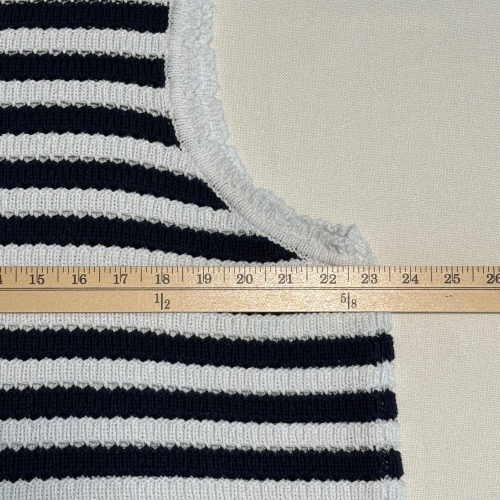 Crown & Ivy Womens Striped Sleeveless Knit Top XXL Navy White Cotton Nautical - Picture 4 of 5